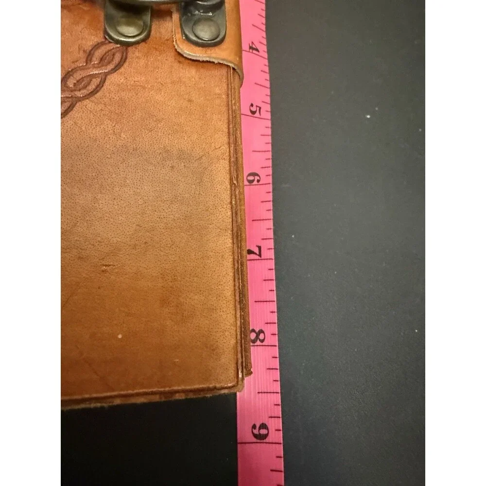 Horse Emblem Genuine Leather Journal Diary Parchment Paper Notebook Brown 8